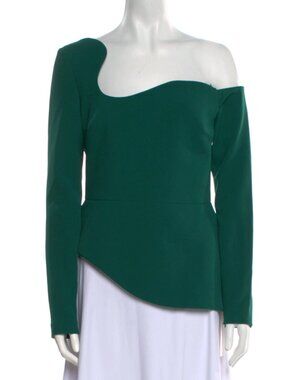 Safiyaa | Size 10 | Aime One-Shouldered Top in Forest Green